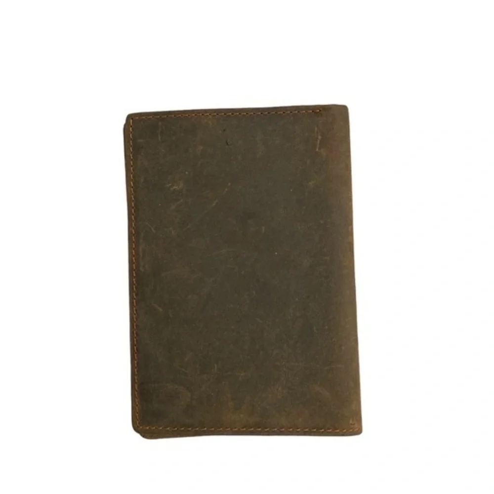 Mens Distressed Brown leather Passport Wallet